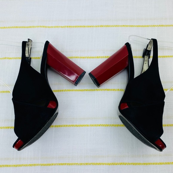 Diane Von Furstenberg Marlene Platform Peep Toe Slingback Heels Womens 6.5 Luxe - Picture 5 of 12